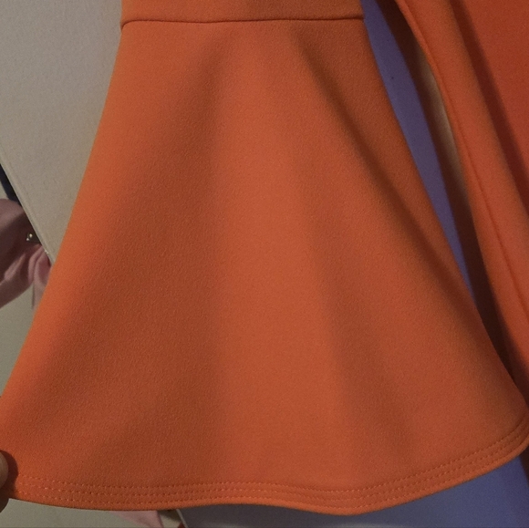 Calvin Klein Vibrant Orange Long Sleeve Dress - Picture 4 of 7